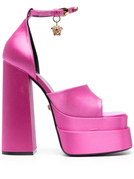 Очаровательные босоножки на платформе Versace Medusa pink