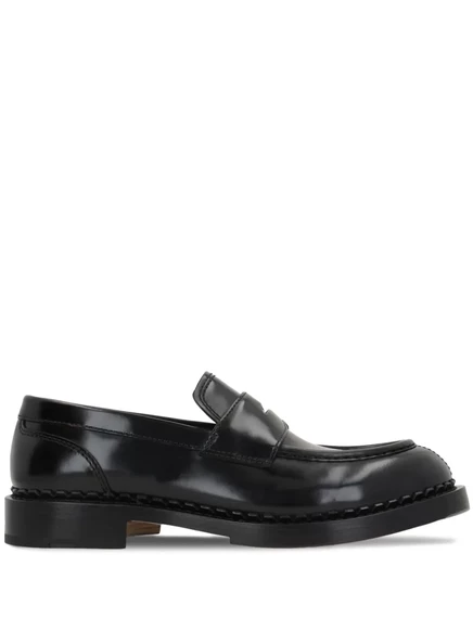 Мужские лоферы Santoni из кожи, черные