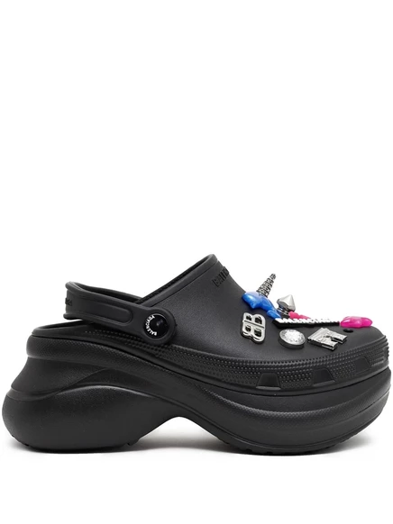 Кроссовки Balenciaga x Crocs Jibbitz mules black