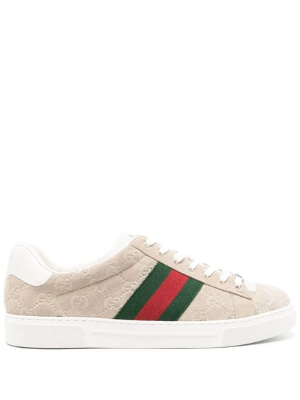 Мужские кроссовки Gucci Ace Web, бежевые