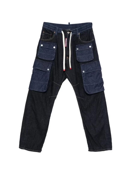 Мужские прямые джинсы DSquared2 с карманами, синие