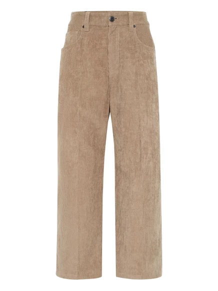 Женские брюки Brunello Cucinelli прямого кроя, бежевые