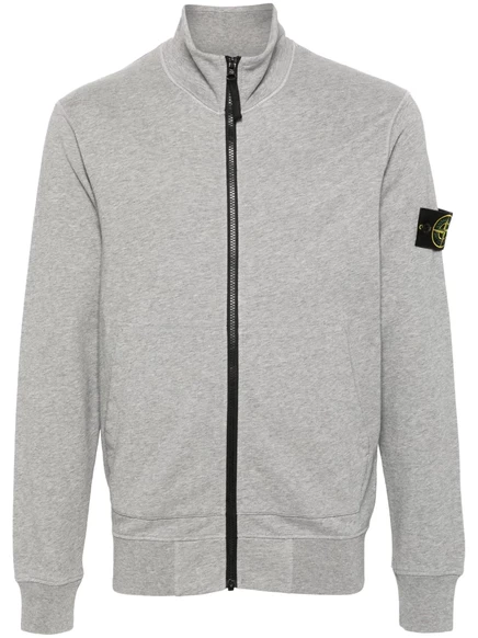 Мужская толстовка Stone Island на молнии, серая