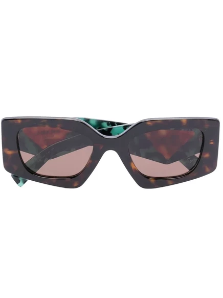 Солнцезащитные очки Prada Eyewear Temple с эффектом черепахового панциря brown