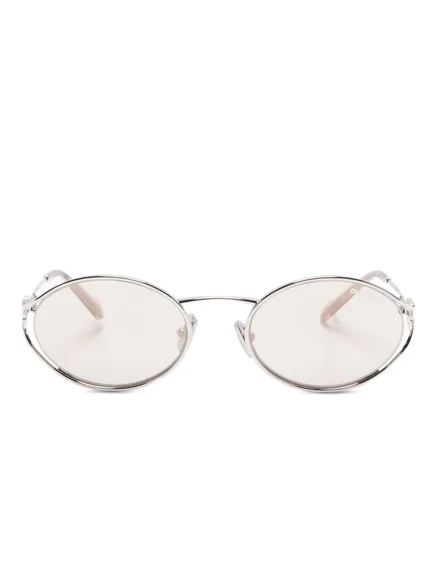 Унисекс солнцезащитные очки Miu Miu Eyewear овальные, серые
