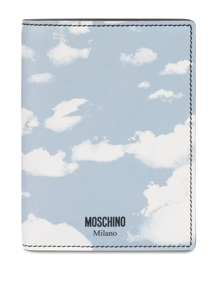 Женский складной кошелек Moschino кожаный, синий