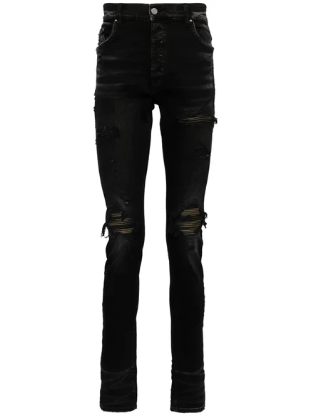 Мужские узкие джинсы Amiri с потертостями, черные