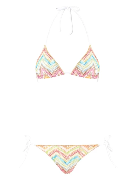 Женский бикини Missoni вязаный зигзаг, белый