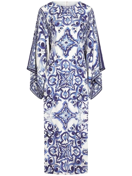 Женское платье Dolce & Gabbana Majolica, макси, синее