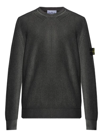 Мужской свитер Stone Island с логотипом, темно-серый