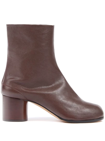 Кожаные ботильоны Maison Margiela Tabi 60 мм brown