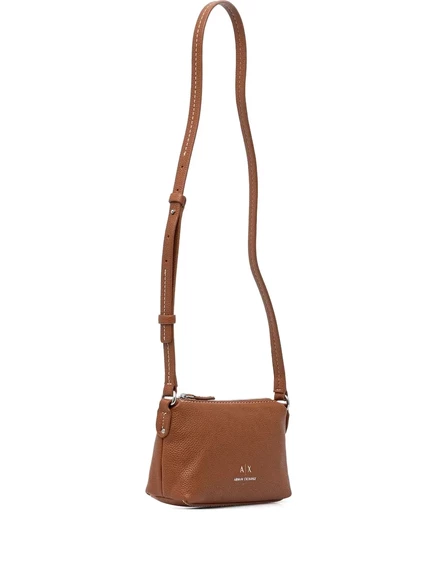 Мини-сумка Armani Exchange через плечо на молнии brown