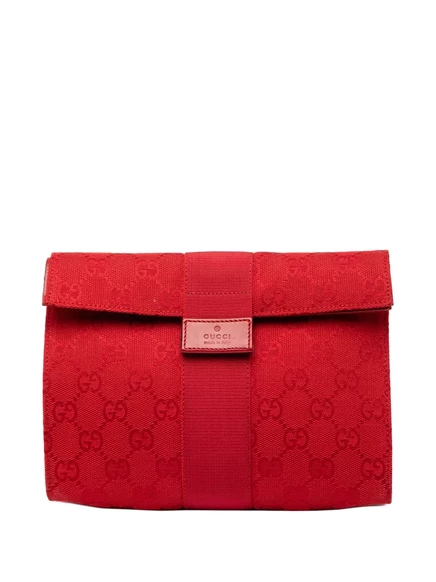 Женский клатч Gucci Pre-Owned GG холщовый 2000-2010, красный