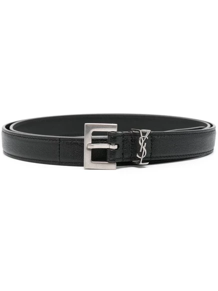 Кожаный ремень Saint Laurent Cassandre-бляшка black