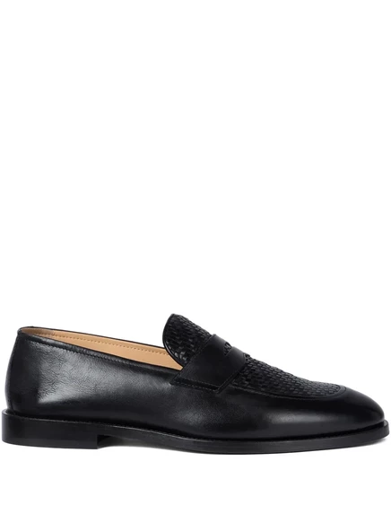 Мужские лоферы Brunello Cucinelli с прорезью, черные