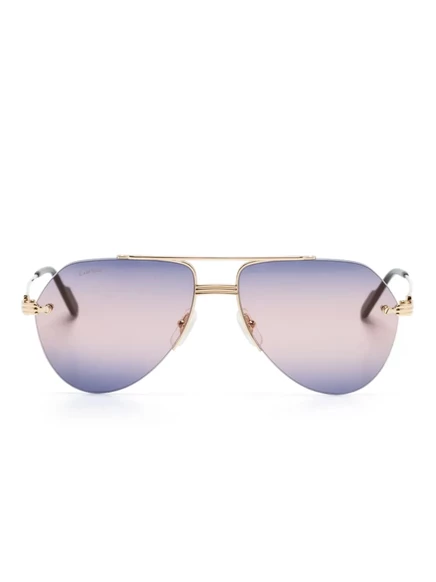 Солнцезащитные очки в пилотной оправе Cartier Eyewear Première gold