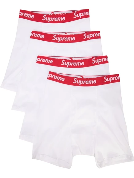 Мужские боксеры Supreme x Hanes без бирки, белые, набор 4 шт