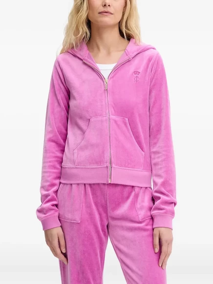 Женское худи Juicy Couture с вышитым логотипом, розовое