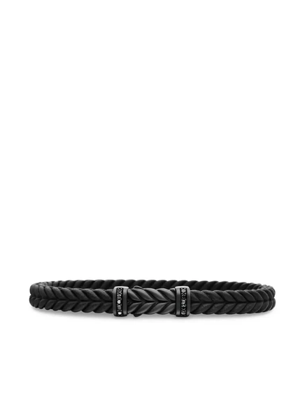 Мужской браслет David Yurman Chevron с бриллиантами, черный