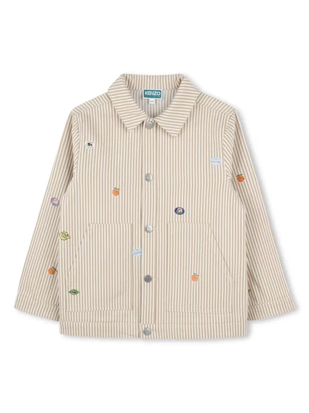 Детская куртка Kenzo Kids в полоску, нейтральные тона