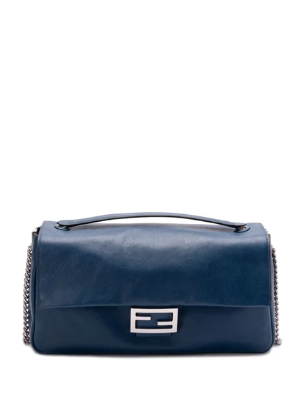 Сумка через плечо из кожаного багета FENDI blue