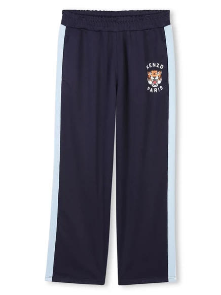 Спортивные брюки Kenzo Kids с принтом головы тигра blue