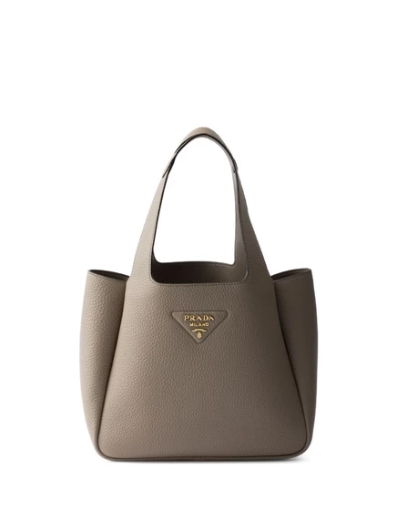 Маленькая кожаная сумка-тоут Prada brown