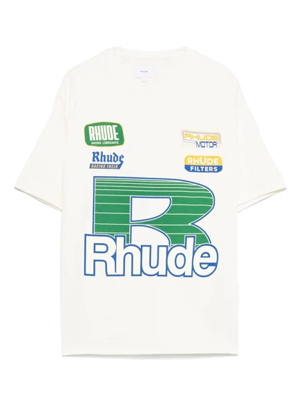 Мужская футболка RHUDE с графическим принтом, молочная