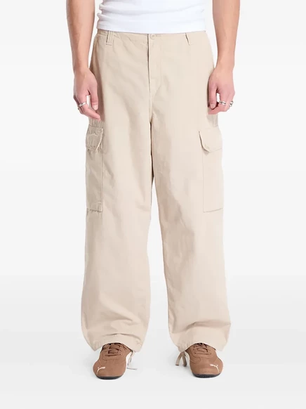 Мужские хлопковые брюки Carhartt WIP карго, бежевые
