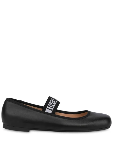 Женские балетки Love Moschino с логотипом, черные