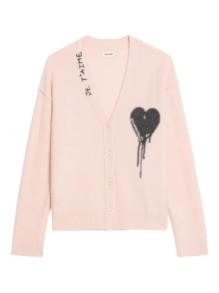 Кардиган с сердечками Zadig&Voltaire Mirkaz pink