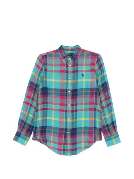 Женская рубашка Polo Ralph Lauren в клетку, синяя
