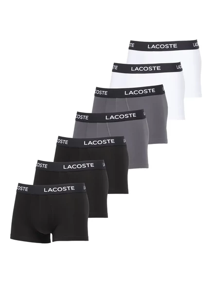 Мужские боксеры Lacoste 7 шт. с логотипом на поясе, черные