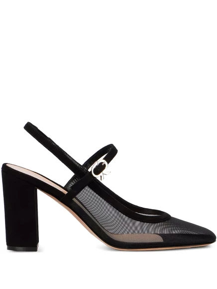 Туфли-лодочки Gianvito Rossi на массивном каблуке с застежкой-молнией black