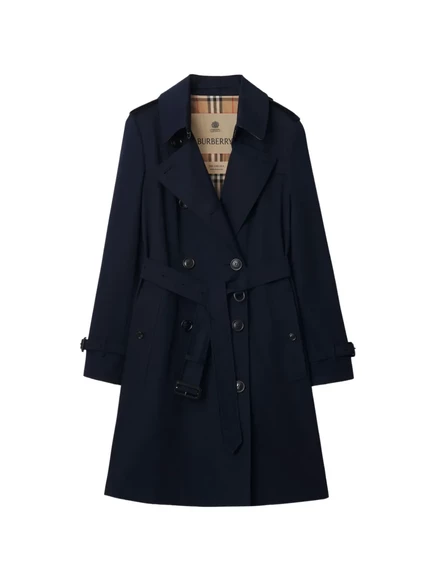 Женский тренч Burberry с поясом, темно-синий