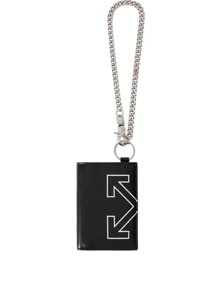 Белоснежный кошелек на цепочке Heritage arrow black