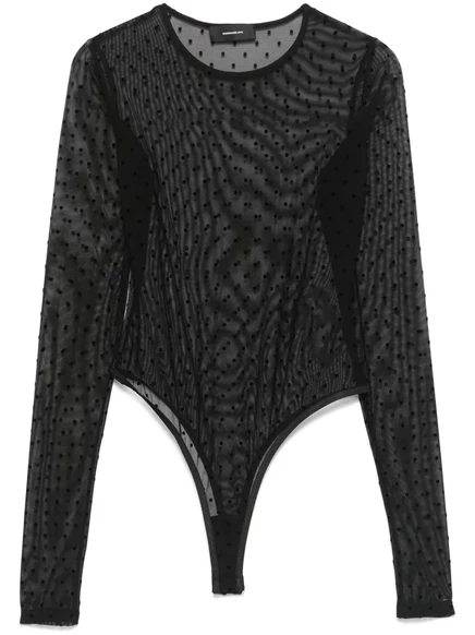 Женское боди WARDROBE.NYC в горошек, черное