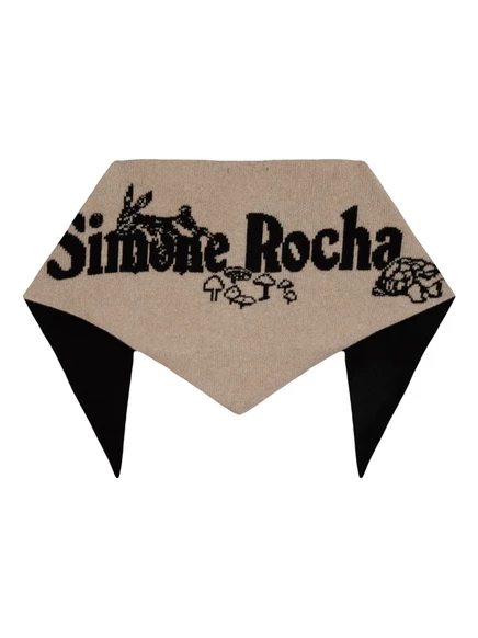 Женский шарф Simone Rocha Daisy жаккардовый, бежевый