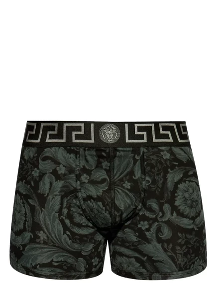 Мужские боксерки Versace Barocco из стрейч-хлопка, черные