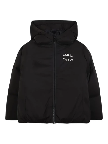 Куртка для мальчика KENZO KIDS стеганая с капюшоном, черная
