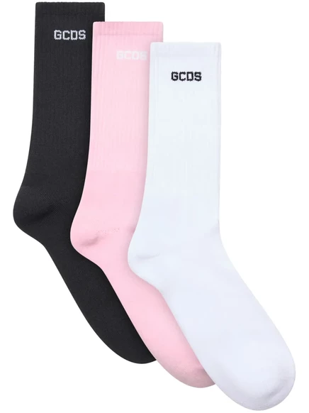 Унисекс носки GCDS Essentials, 3 пары, черные/розовые/белые