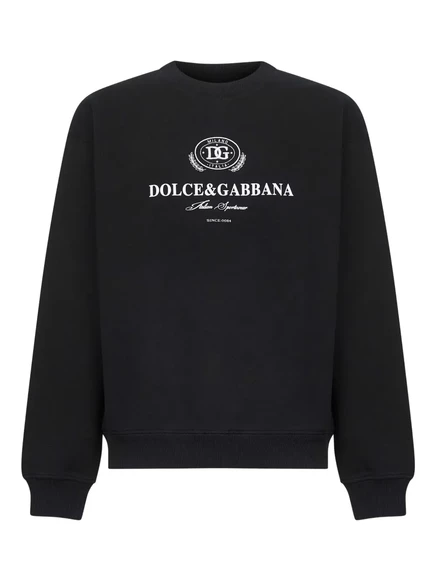 Свитер с круглым вырезом и логотипом Dolce & Gabbana black