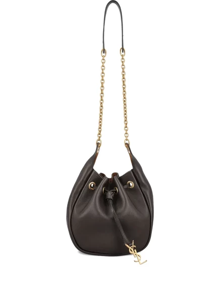 Сумка-ведро на шнурке с цепочкой от Saint Laurent Paris brown