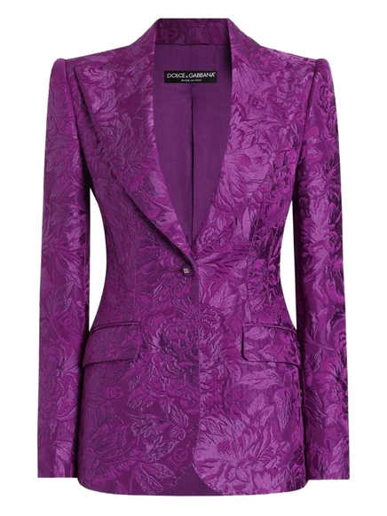 Блейзер из парчи с цветочным рисунком от Dolce & Gabbana purple