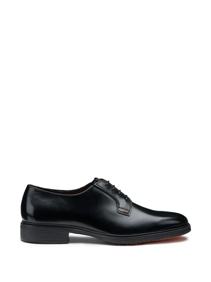 Мужские туфли-дерби Santoni Easy из кожи, черные