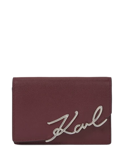 Женский кошелек Karl Lagerfeld Signature Karl из кожи, бордовый