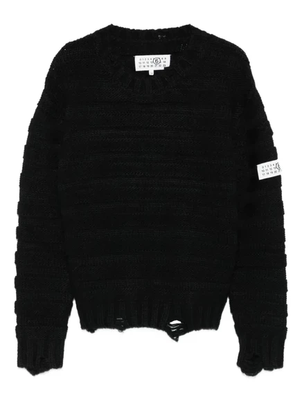 Свитер для мальчиков MM6 Maison Margiela Kids с бахромой, черный