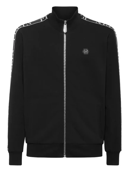 Мужская ветровка Philipp Plein с логотипной лентой, черная