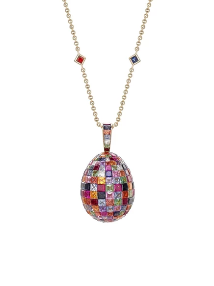 Женское колье Faberg Imperial Mosaic Egg 18К, золотое
