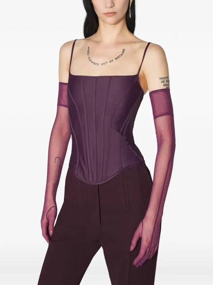 Женский корсетный топ mugler, фиолетовый